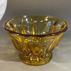 Anchor Hocking Fairfield Amber Glass Footed Pedestal Bowl 6” (607)